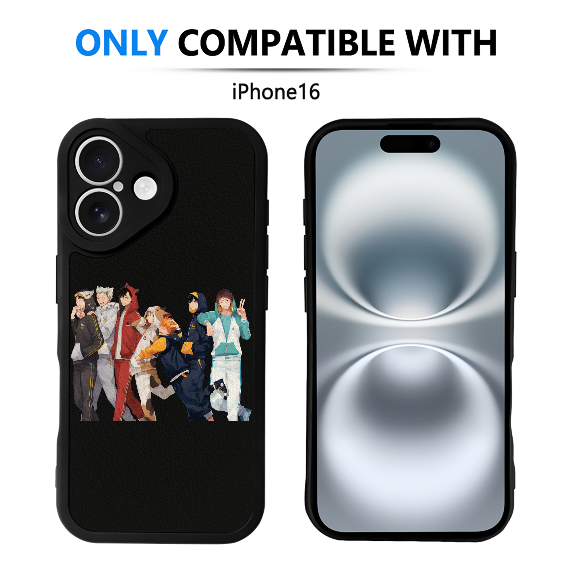 （画像用） ハイキュー!! Haikyu!! 【iPhone 16シリーズ対応】シリコンスマホケース（レザー調） 材質：シリコン